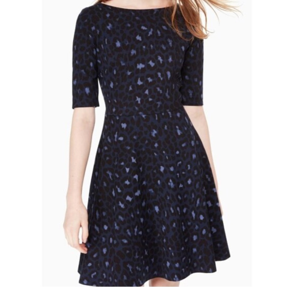 Kate Spade Navy & Black Animal Print Dress